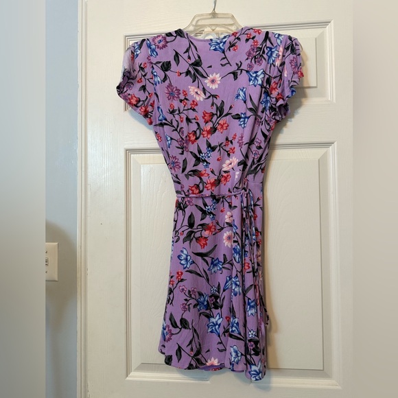 XS Lulus Harbor Point Lavender Floral Print Wrap Dress - Picture 8 of 8